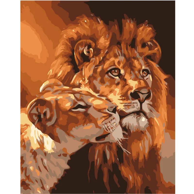 

FGHGF Painting By Numbers Coloring By Numbers Home Decor Wall Art Pictures Canvas Lions Painting By Numbers Modular Pictures
