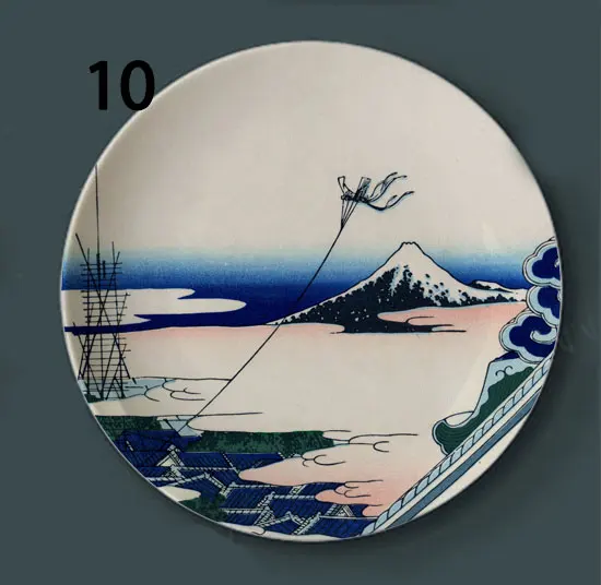 Tomitake декоративная настенная тарелка Hokusai японская керамика настенное декоративное блюдо плавающий мир Картина настенное украшение - Цвет: 10