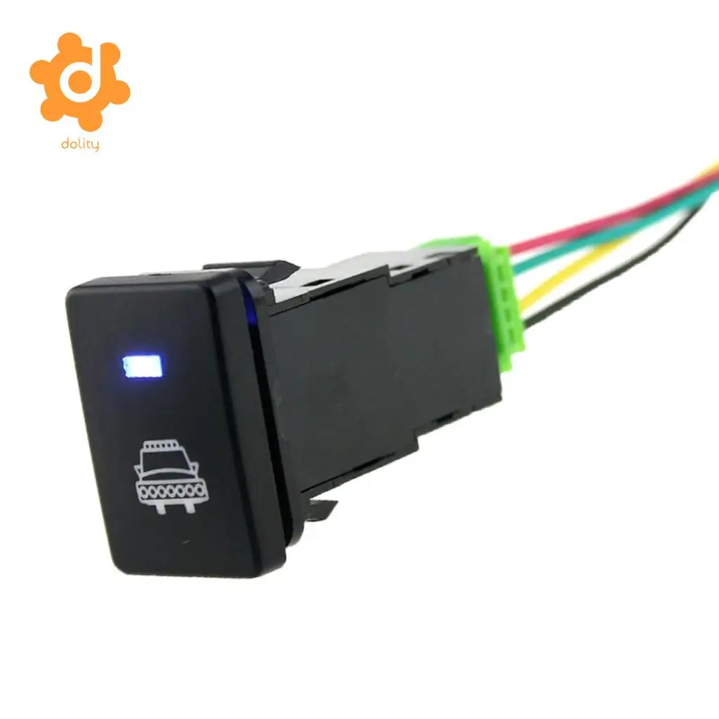 4 Pole Push Button Switch Blue LED for Toyota Camry Land Cruiser Hilux