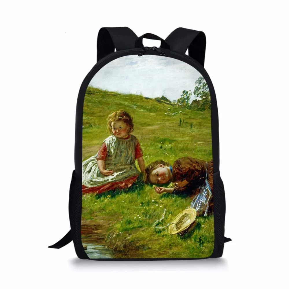 Ван Гог знаменитая картина маслом для женщин и детей школьные сумки для подростков мальчиков и девочек Студенческая сумка-карандаш Рюкзак Mochila Escolar для ноутбука