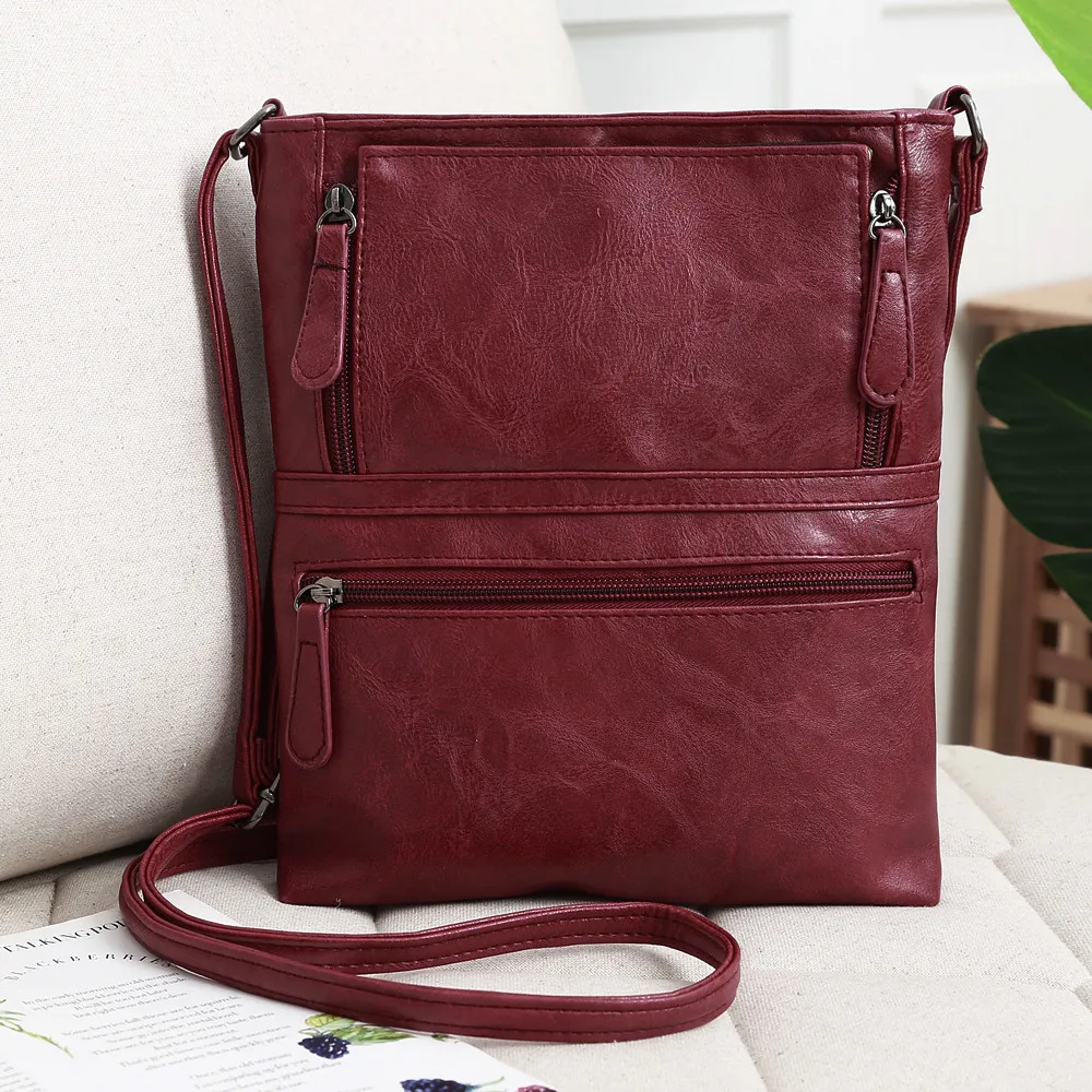 0 : Buy Womens Leather Purse Satchel Cross Body Zipper Shoulder Bag Messenger Bag ...