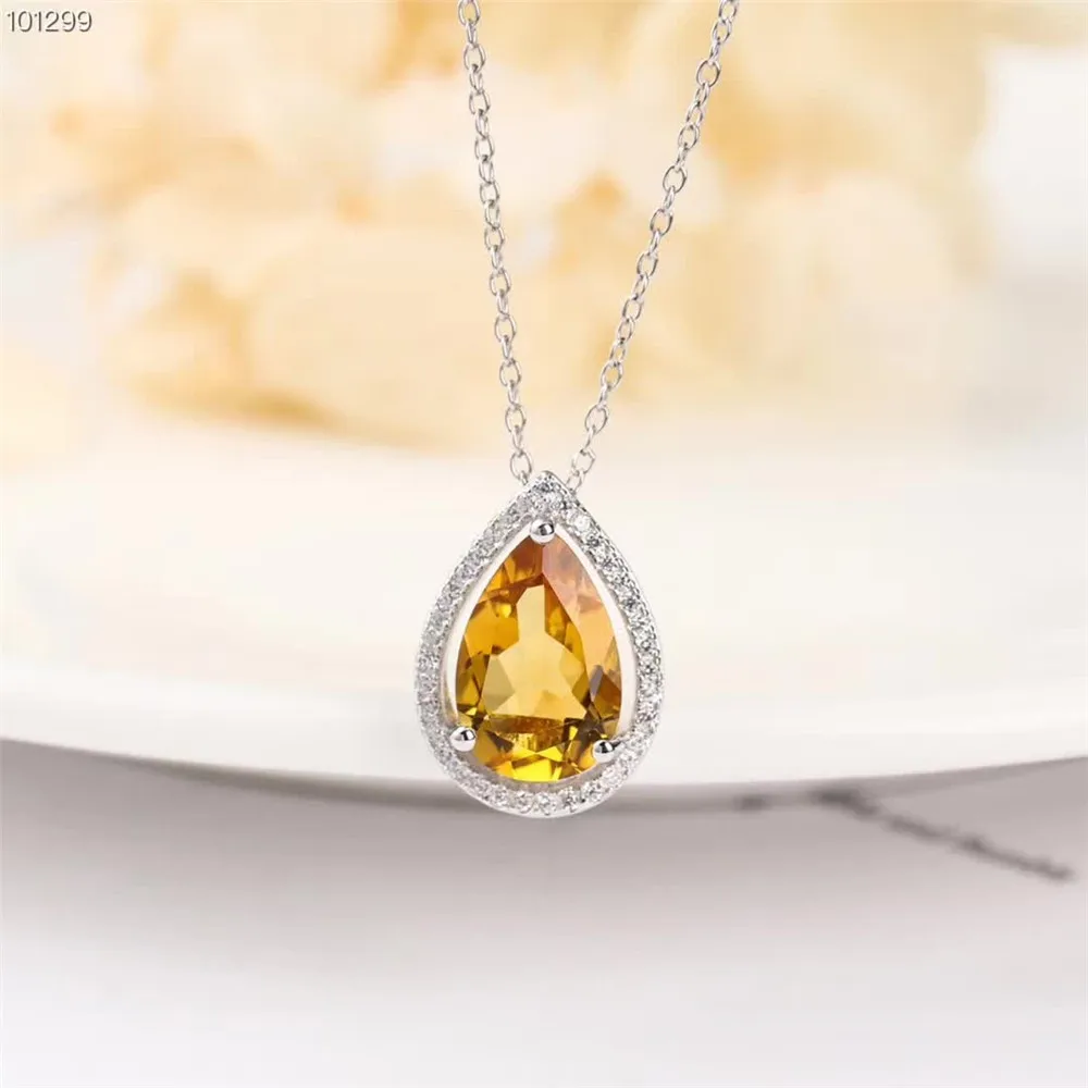  Bijou usine de bijoux à la mode simple-conçu 925 en argent sterling naturel citrine collier pendent