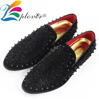 Men Casual Shoes Rivet British Style Men Loafers Black Flat Italian Dress Shoes Men Slip On Loafers Moccasins Man Party Shoes