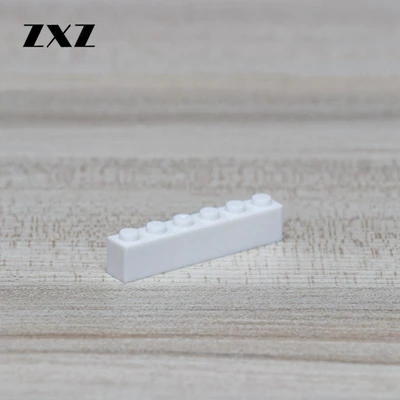 Кирпич 1X6 обучающие игрушки для детей ABS пластиковые строительные блоки совместимый с лего 3009 Развивающие детские игрушки 50 шт - Цвет: White