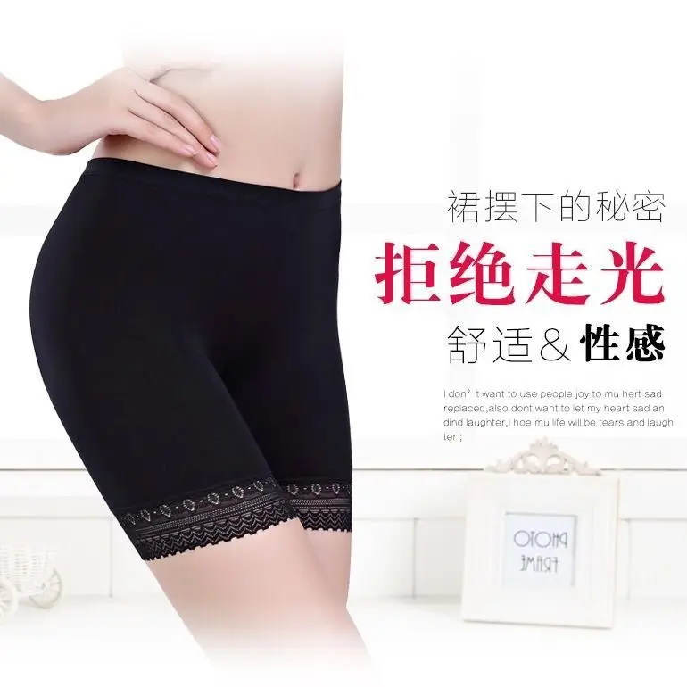 Boxer femme Women Soft Cotton Lace Seamless Safety Shorts Pants Summer Under Skirt Shorts Modal With Pockets short feminino