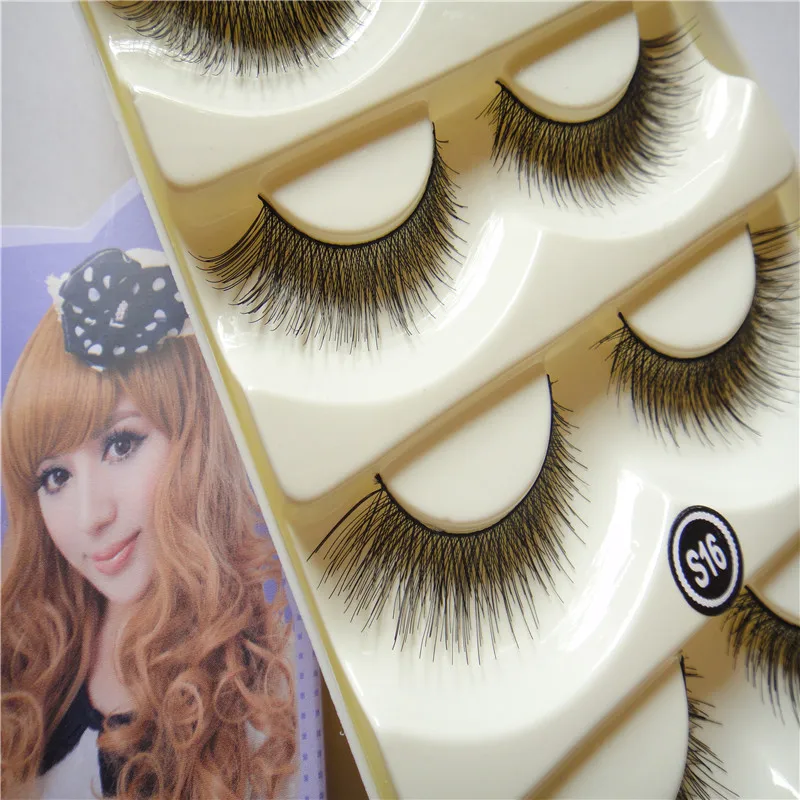 2015 Limited Rushed Mink font b Eyelashes b font Beauty 5 Pairs Extra Long Cross Natural