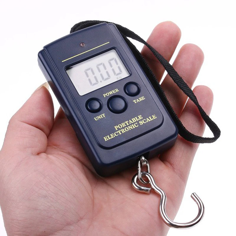 

Mini Luggage Scale 40kg/88lb Portable Handheld Balance Weighs Suitcase Bag Electronic Digital Fishing Hanging Hook Scale LCD