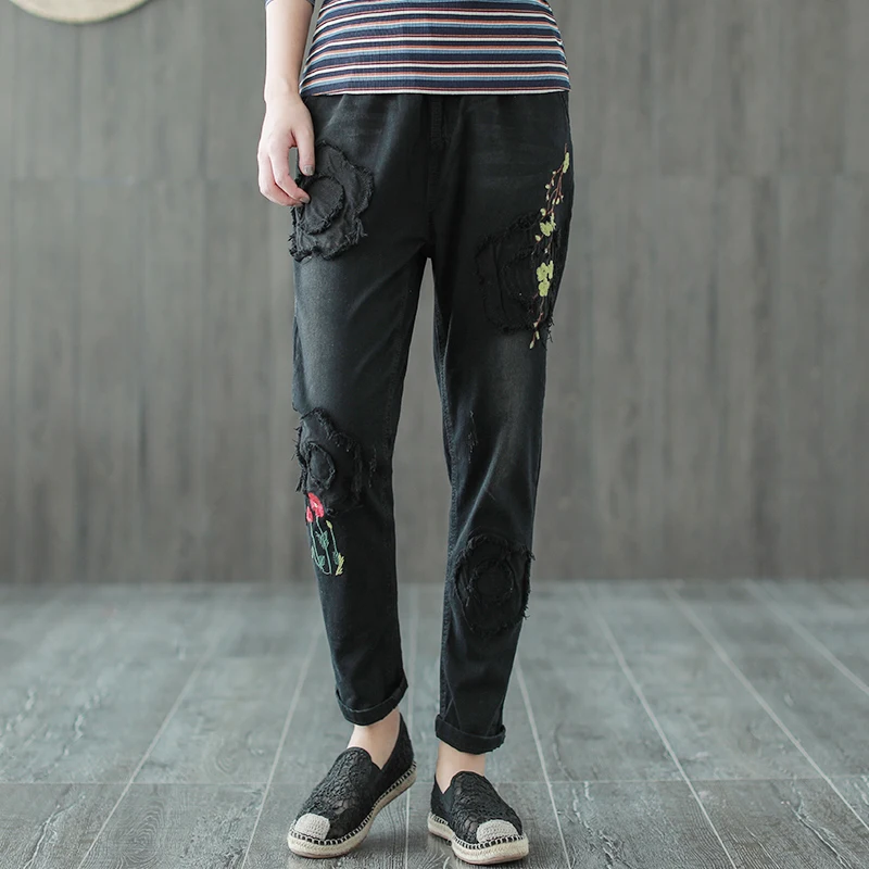 Autumn Jeans Women Retro Slim type Denim Pants New Elastic