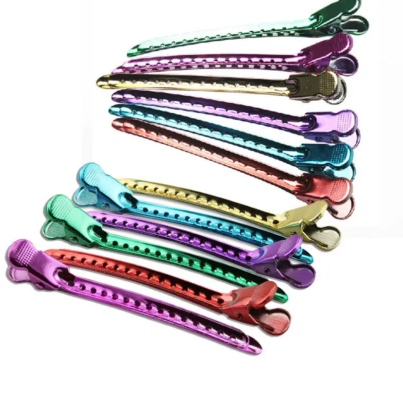 Hot 12PCS/Set Pro Hair Clips Stainless Steel Duck Mouth Hair Styling