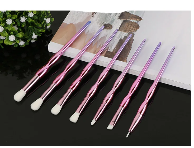 

Modoao Pro 7pcs Metal Makeup Brushes Set Cosmetic Face Foundation Powder Eyeshadow Blush Lip Plating Make Up Brush Kit Maquiagem