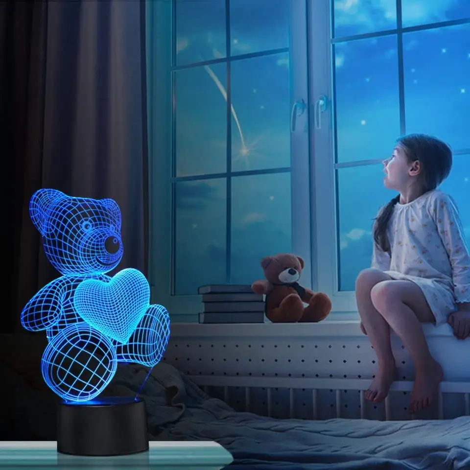 teddy bear 3d night light