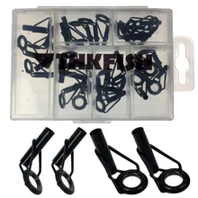 Free Air Post! 30pcs In 1box Fishing Rod Spare Parts Rod Part Tip Tops Black Stainless Steel