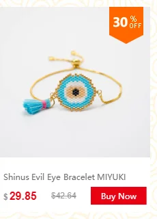 Браслет Shinus Miyuki, женские браслеты со сглаза, 5 шт./партия, Fatima Hand Pulsera Mujer,, бисер, ручная работа, ювелирные изделия Хамса