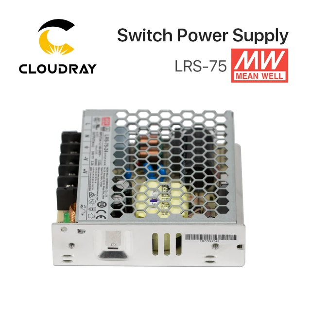 Meanwell LRS-75 Switching Power Supply 12V 6A / 24V 3.2A 75W Original MW Taiwan Brand for Laser Controller 2
