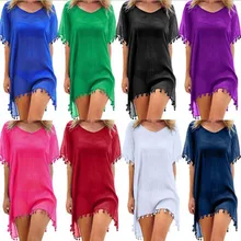 Бикини, накидка, кружево, вязанный крючком купальник, Пляжное платье для женщин, лето, Женский шифоновый купальный костюм, пляжная одежда, туника