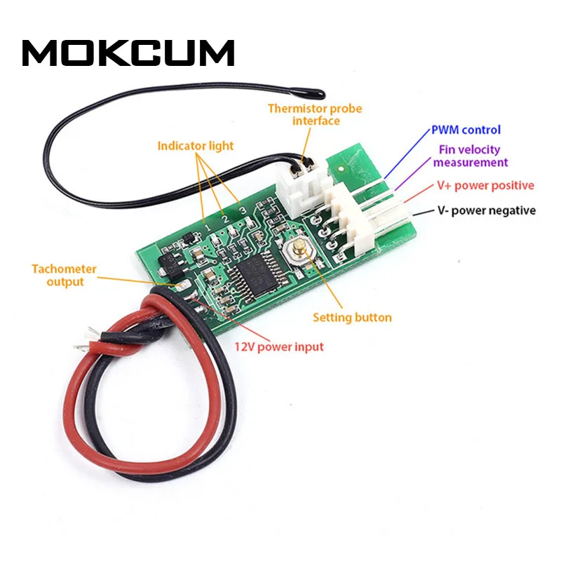 

DC 12V PWM Temperature Controller Fan Temperature Controller 4-Wire Fan Temperature Controller Speed Governor for PC Fan/Alarm