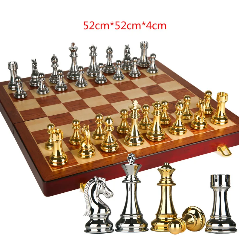 Высококлассный Шахматный набор трехмерные шахматы Крупногабаритные шахматы европейские ретро складные деревянные шахматные доски