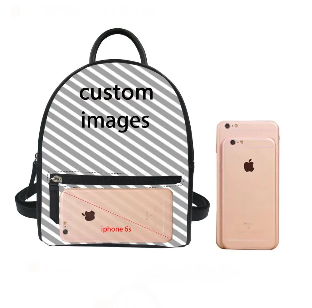

ELVISWORDS Personality Custom Your Image Women Backpacks Multicolor Female Ladies Travel Backpack Small Leather Shoulder Bags