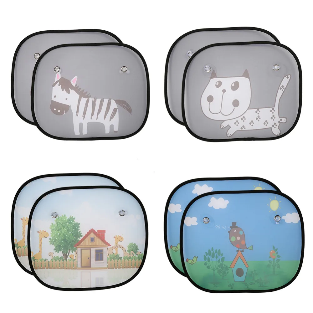 

2Pcs Cute Cartoon Car Styling Curtain Anti Universal Car Window Baby Sun Shades Blocks Harmful UV Rays Sun Curtain Suction