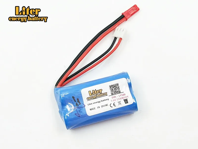 7.4V 1500mAh high-rate lithium battery flywheel FT007 remote control boat speedboat F1 Syma aircraft 14500 | Электроника