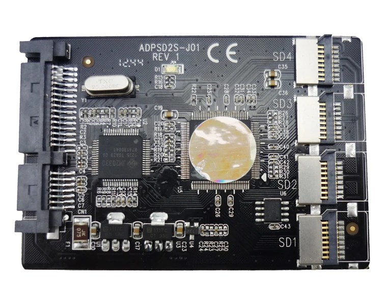 Бесплатная доставка 4 Micro SD TF карты на 22pin SATA адаптер 2 5 &quothdd корпус с RAID 0 мульти
