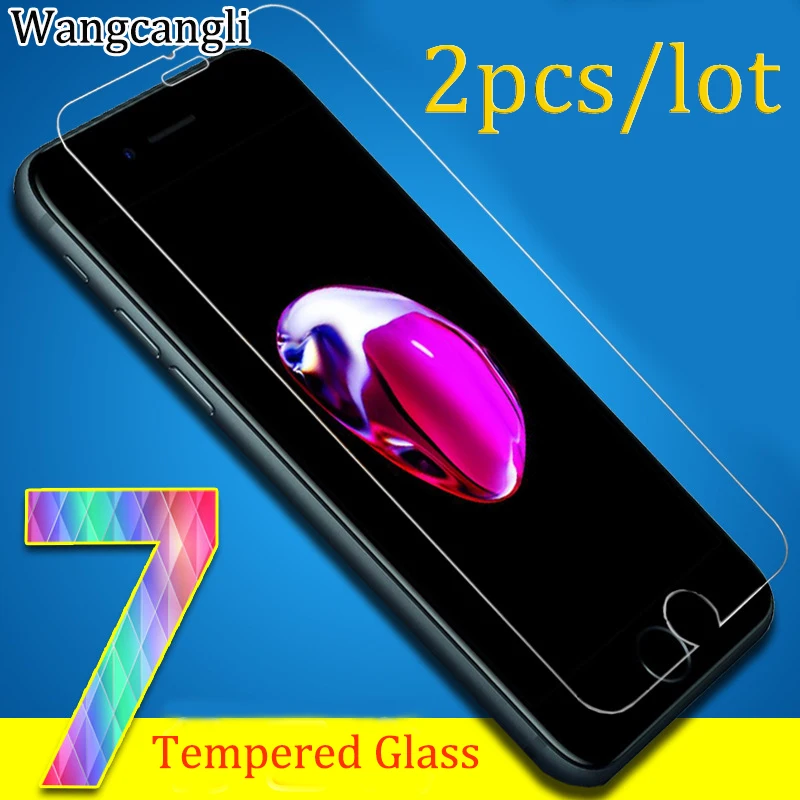 Wangcangli 2 шт./лот 9H закаленное стекло для iphone X 8 4S 5 5S 6 6s plus 7 защита экрана Защитное