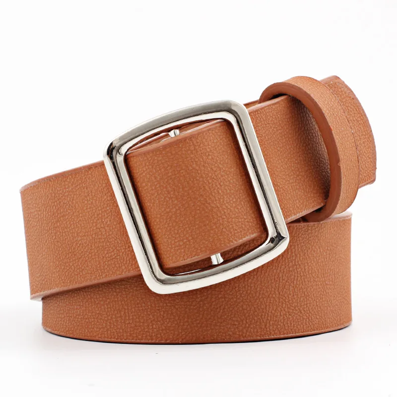 

Women Waist Belt 2019 New Needleless Smooth Buckle Ladies Wide Belt Decorative Dress Coat Wild Square Woman Waist Belt