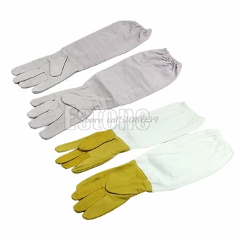 

1Pair Protective Vented Long Sleeves Goatskin Bee Keeping Tool Beekeeping Gloves S08 Wholesale&DropShip