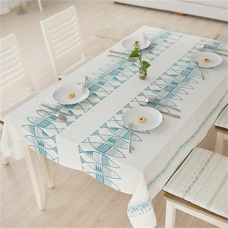 

Carp Print Decorative Table Cloth Cotton Linen Lace Tablecloth Dining Table Cover For Kitchen Home Decor