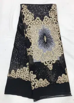 

Embroidered Net Fabric with beads With super Quality DiuDiu-11.1911 African Tulle Lace Fabric For party Dress