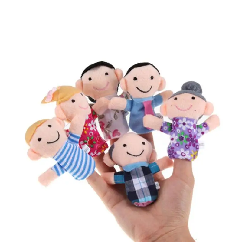 6Pcs Fingers Puppet Doll Baby Family Finger Toys Children Educational