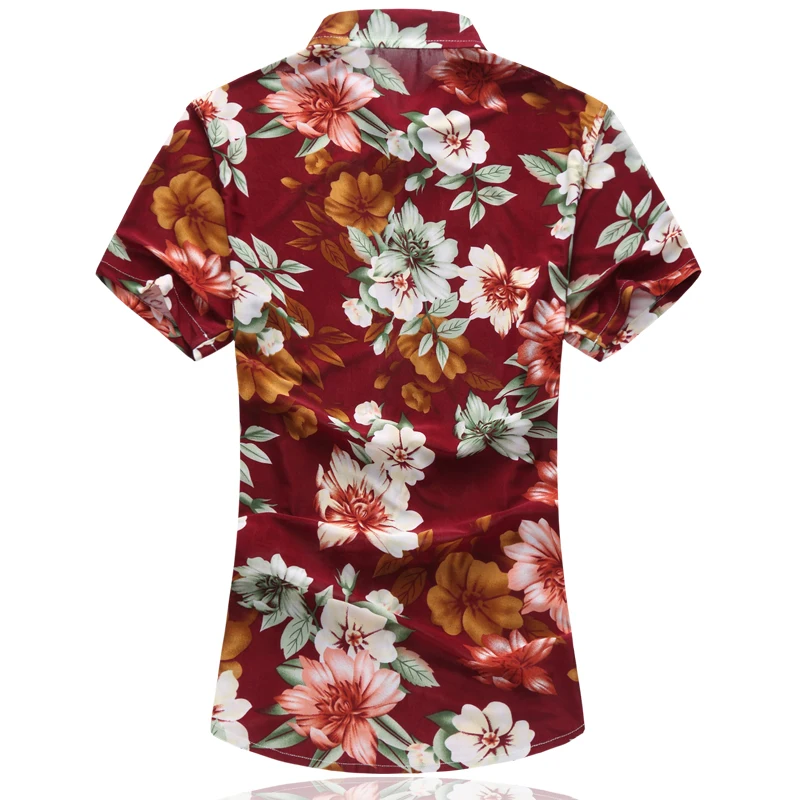 LONMMY M-6XL Цветочные мужские мужская классическая рубашка camisa социальной Повседневное цветок мужские рубашки модные короткие рукава рубашки