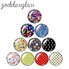 Красивые точки волнистые цветы узор 10 шт Смешанные 12 мм/18 мм/20 мм/25 мм круглые фото стекло кабошон демонстрация с плоской задней частью делая результаты