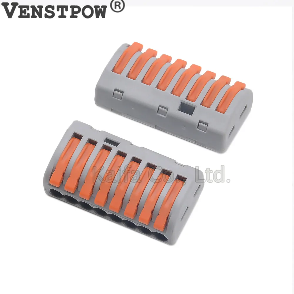 

2-10Pcs/lots PCT-218 222-418 Universal Compact Wire Wiring Connectors 8p Conductor Terminal Block With Lever 32A 7KW 250V