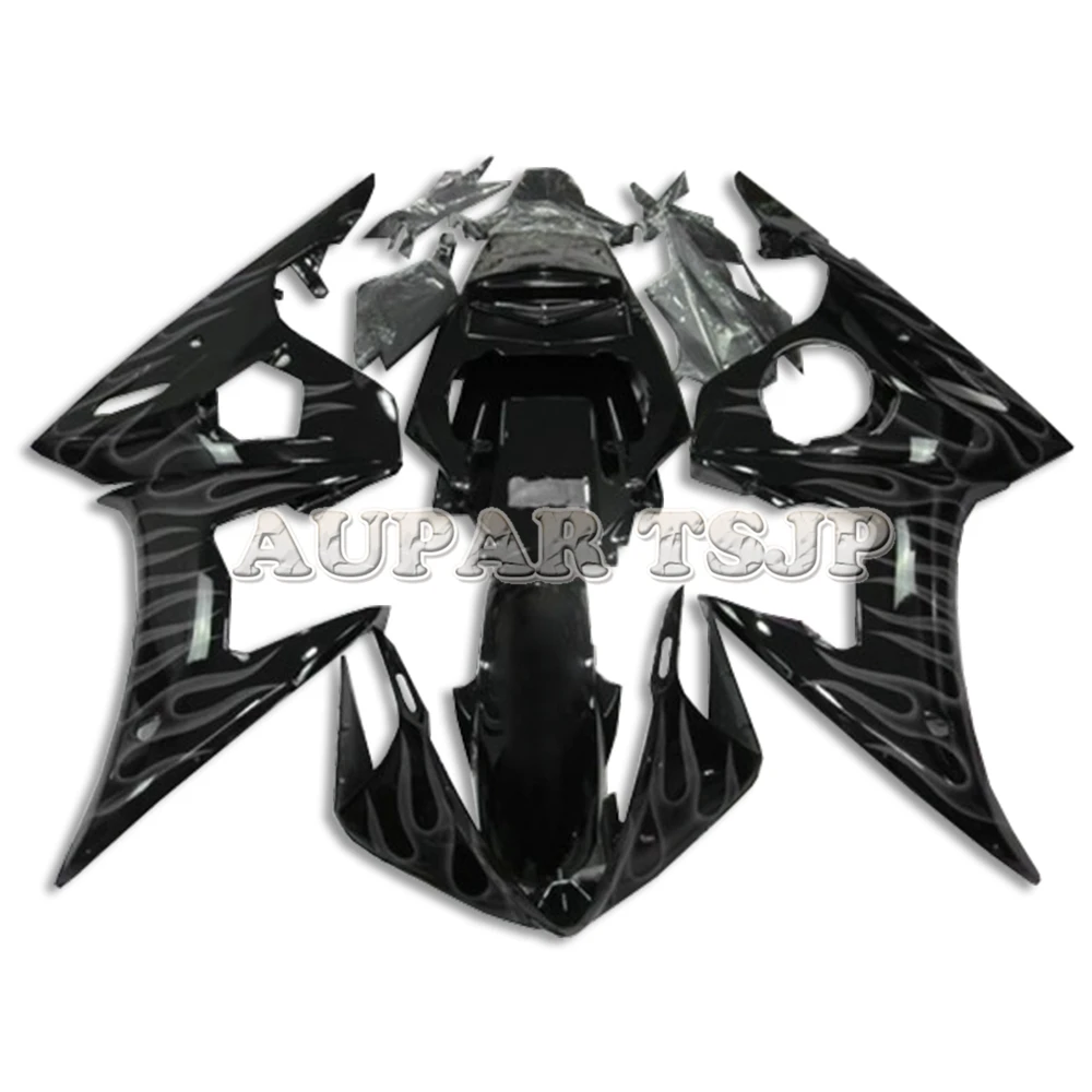 Впрыска Полный обтекатели для YAMAHA YZF600 R6 2003 2004 R6S '2006-2009 ABS пластик электронный атомайзер-черный с серым пламенем