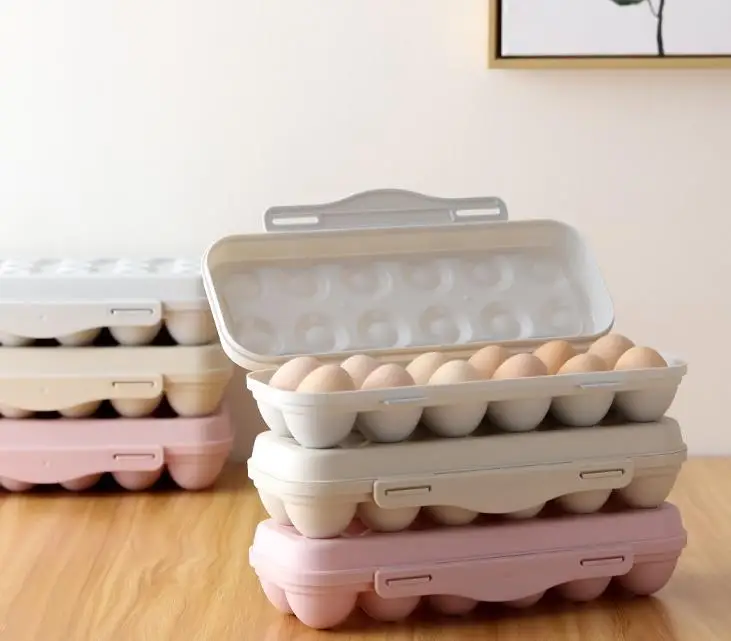 

HobbyLane 18 Cavity Egg Container with Cover Clip-on Type Overlayable Anti-collision Keeping Egg Fresh Box