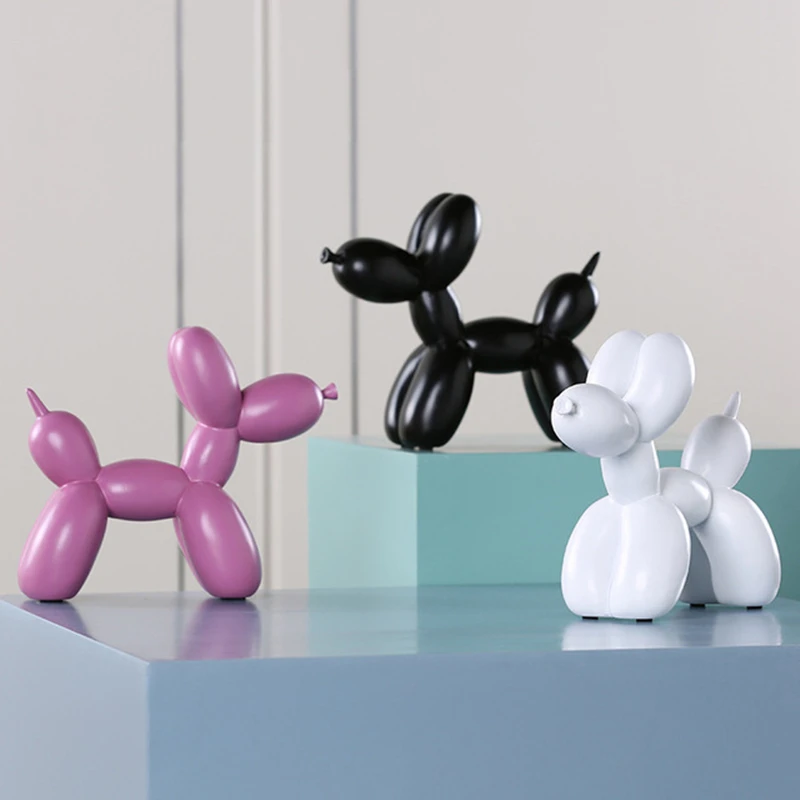 Nueva moda resina globo perro artesanía escultura regalos creativos moderna Simple decoración del hogar estatuas 8 colores adorno de escritorio