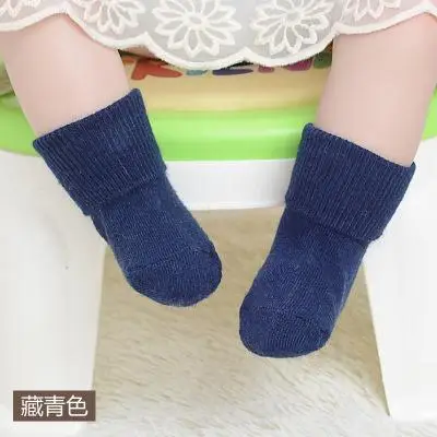 Anyongzu/10 пара/лот, детская одежда из двойной шерсти теплые зимние новые мягкие носки для маленьких мальчиков и девочек от 0 до 6 лет - Цвет: 2