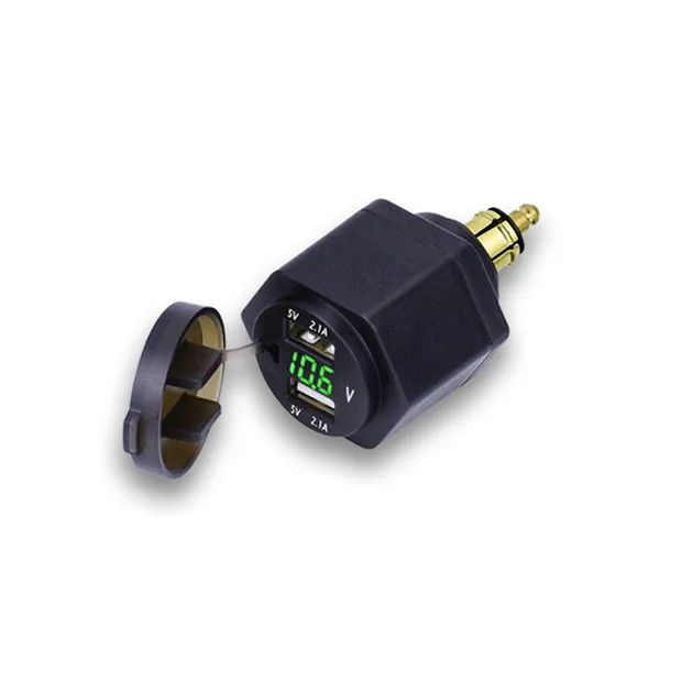 

Dual USB Moto Cigarette Lighter Socket for BMW Hella/DIN Plug Motorcycle Charger with LED Voltmeter Power Outlet Adapter