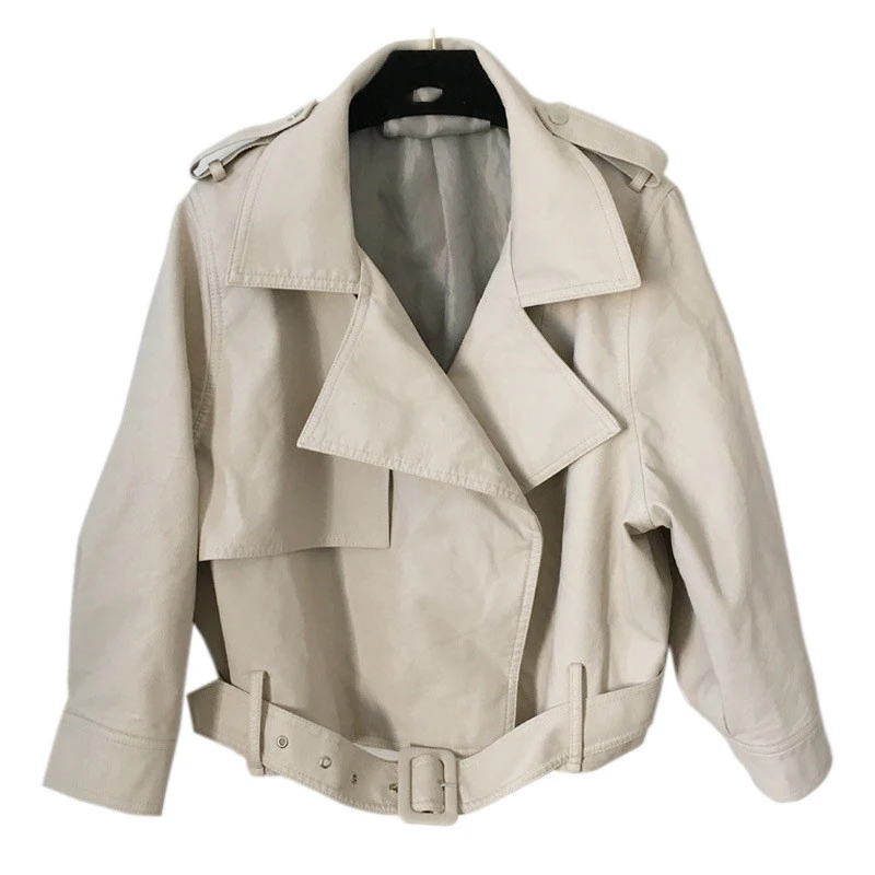 

Women's leather coat Zipper Boyfriend Style Autumn Motorcycle PU leather jackets ouc3381