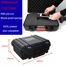 Ящик для инструментов, ударопрочный герметичный водонепроницаемый корпус 280*240*124 мм, оборудование для инструментов безопасности, коробка для камеры с предварительно вырезанной пеной