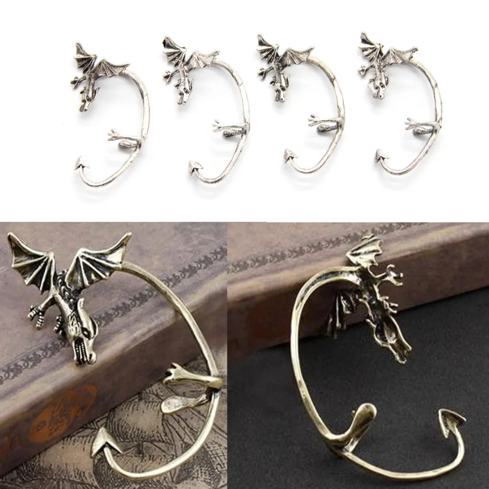 

Fairy Dragon None Piercing Ear Clip Cuff Cartilage Stud Earrings Wrap Jewelry