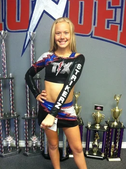 

High quality Cheerleader Uniform Lycra Performance Sport outfit Flexiable Costume 16 sets