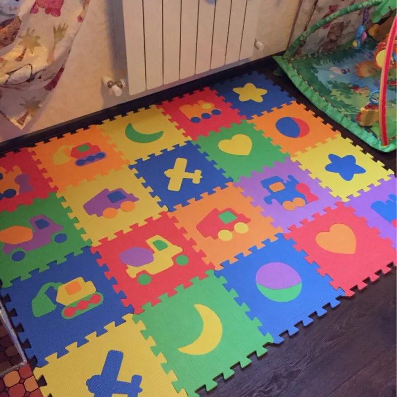 20 Piezas VLFit Puzzle para Niños Puzzle de Suelo de Goma en Espuma EVA 10 o 20 Piezas Alfombra de Juego para bebé Esterilla de Rompecabezas Approx 0,95m² o 1,9m²- Multicolored 