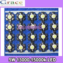 10PCS 5W de Alta Potência Fria LED White Light Emitter 13000 K-15000 k com 20 milímetros PCB