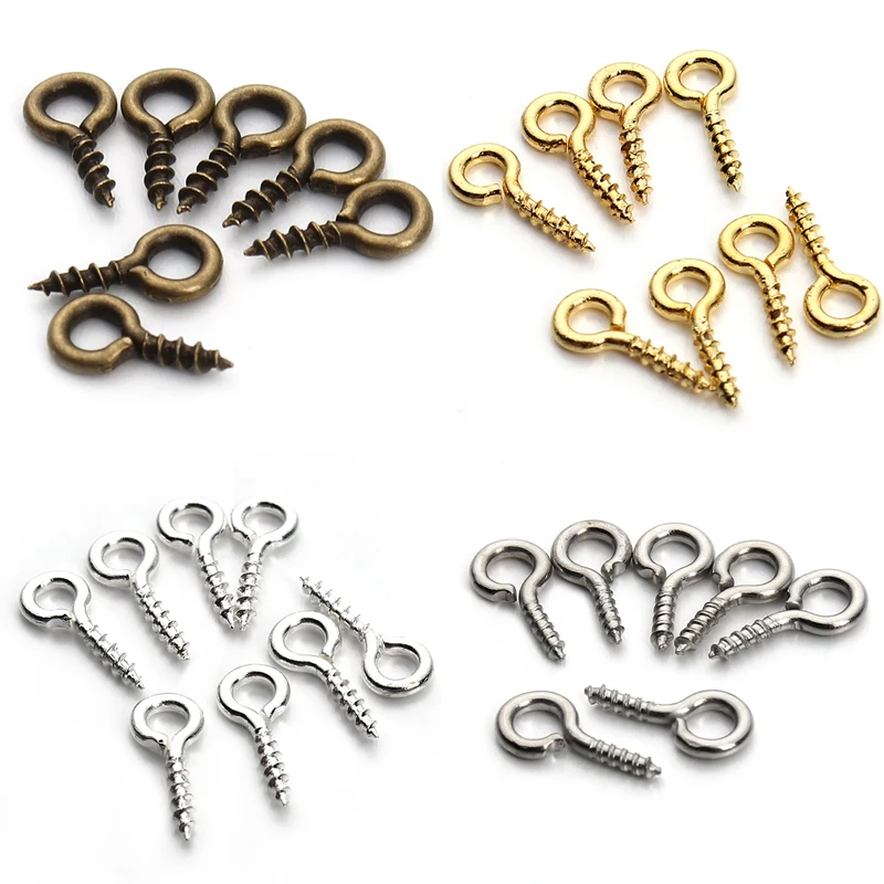 200pcs Mini Eyes Screw hook self tapping Screws Clasps Sheep Eyes Nail