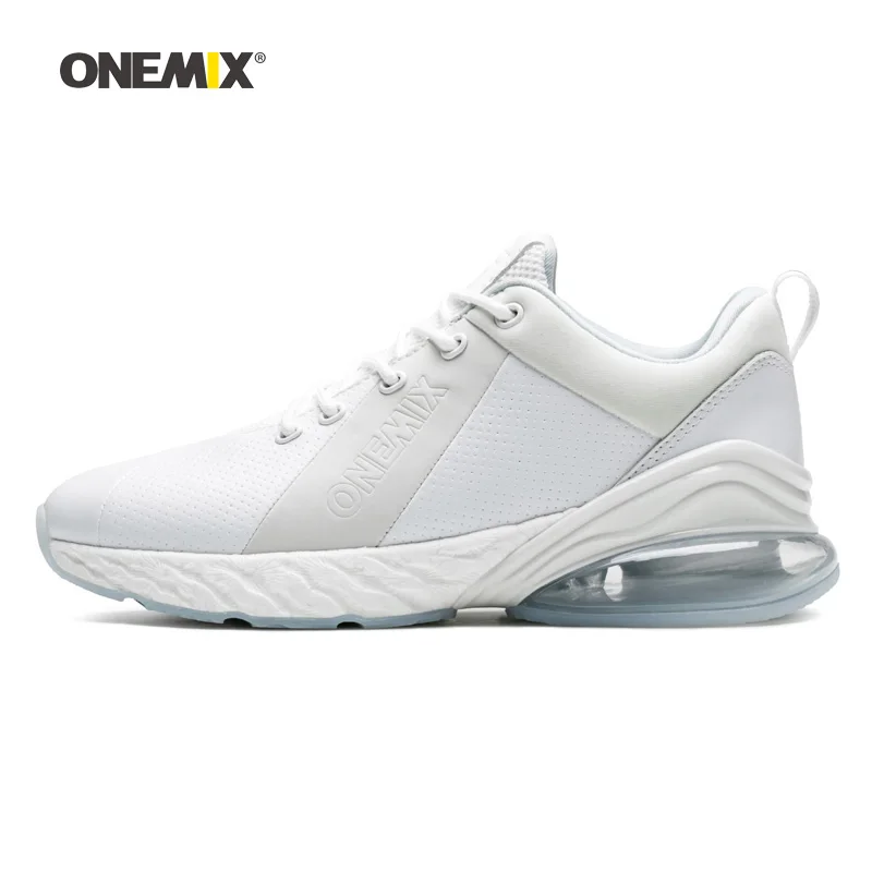 Женские беговые кроссовки Onemix белые кожаные Max для занятий спортом йогой бега на