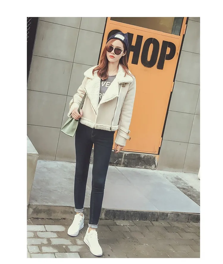 Autumn Winter short Faux lambswool jacket Women Parka Korean fashion thick warm Lamb Cotton coat Casual women fur jackets