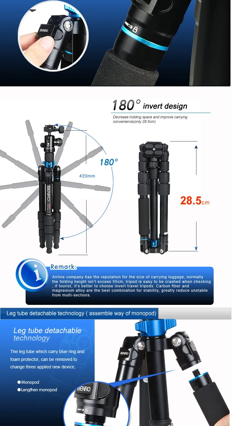 Benro A0292TB00 Профессиональный алюминиевый штатив для SLR камеры 5 Трипод+ B00 шариковая головка+ сумка для переноски комплект