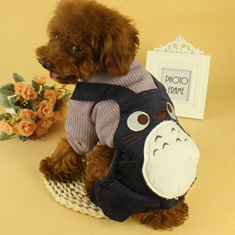 Winter Dog Jumpsuit For Small Dogs Pet Sweater Fleece Totoro Pet Dog